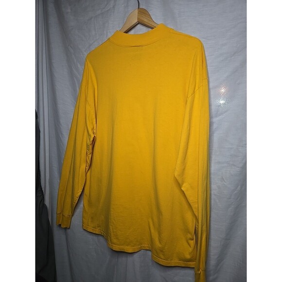Vintage 90s SOFFE Choice Yellow Long Sleeve Mock Neck T-SHIRT XL Eagles - Picture 6 of 8